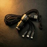 Mecha Series T10 Plus 3.8A Dual USB Car Charger with 3 in 1 Nylon Braided Charging Cable - Image 2