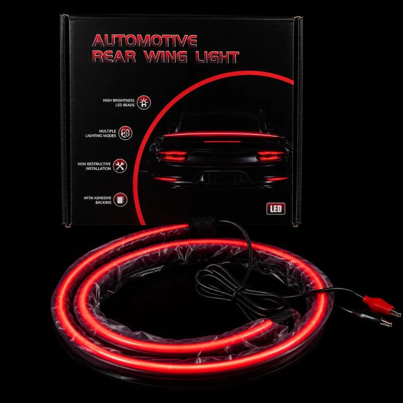 Untitled design - 2026-06-21T145721.002 Automotive Universal LED Rear Wing Light Strip | High Brightness Multi Mode Brake and Running Light Bar with Adhesive Backing for All Cars - Image 1