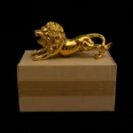 Gold Chrome Animal Dashboard Ornament | Premium 3D Decorative Lion and Tiger Figurine for Car Interior